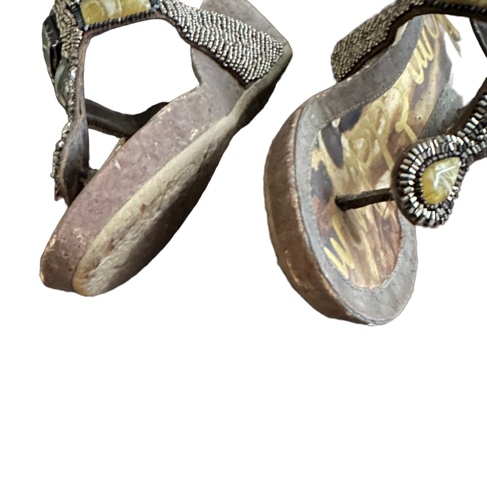 Sam Edelman Distressed Beaded Sandals Size 5.5 - Picture 4 of 8